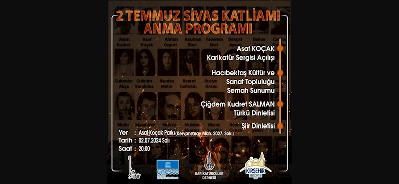SİVAS KATLİAMINDA YİTİRDİKLERİMİZ, ASAF KOÇAK PARKI’NDA ANILACAK