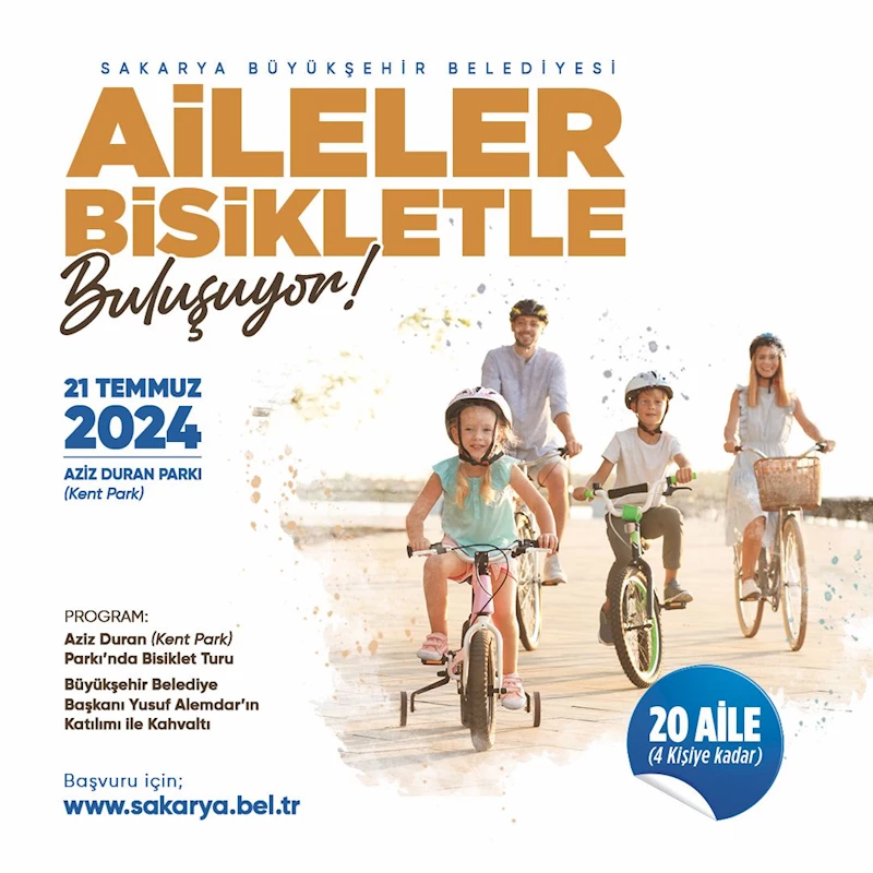 Aileler Büyükşehirle bisiklet turuna çıkıyor: Pedallar dostluk için dönecek