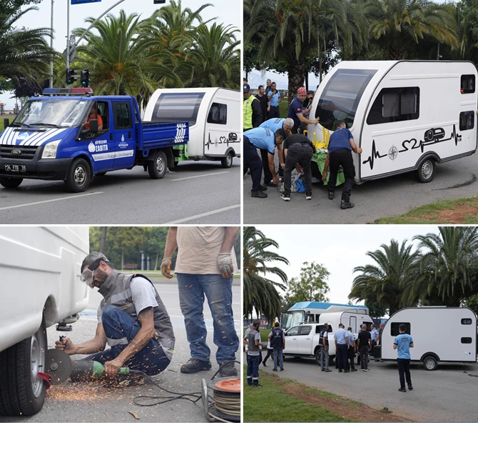 KARTAL BELEDİYESİ VE İBB ZABITA EKİPLERİNDEN İŞGALCİ KARAVANLARA MÜDAHALE