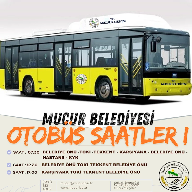 Mucur Belediyesi Otobüs Saatleri