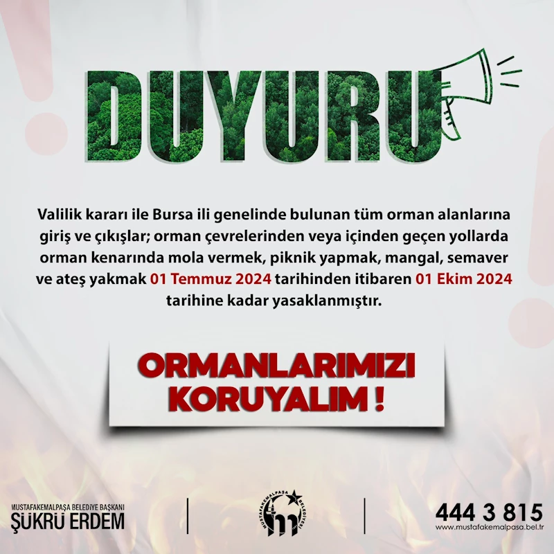 1 EKİM TARİHİNE KADAR ORMANLARA GİRİŞ YASAK