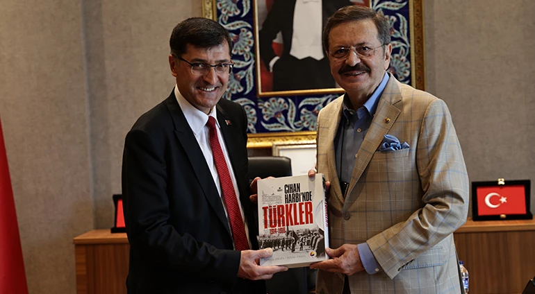TOBB BAŞKANI HİSARCIKLIOĞLU BAŞKANIMIZ KAHVECİ’Yİ ZİYARET ETTİ