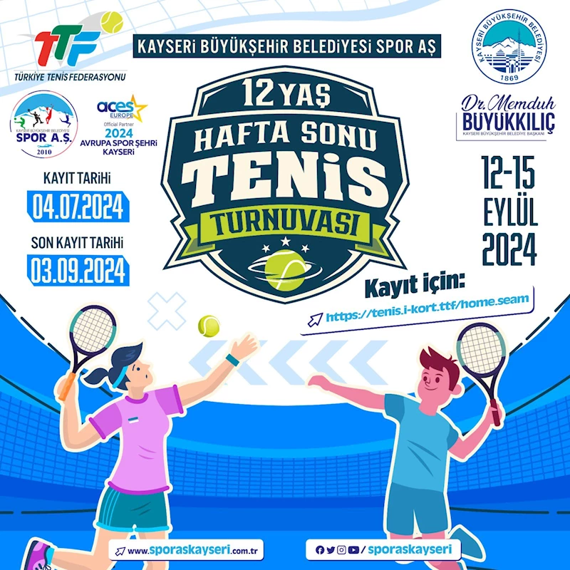 2024 Avrupa Spor Şehri Kayseri, 12 Yaş Hafta Sonu Tenis Turnuvası’na Ev Sahipliği Yapacak