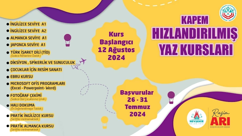 Kapem’de Açılacak Olan Hızlandırılmış Yaz Kursları İçin Kayıtlar Başlıyor