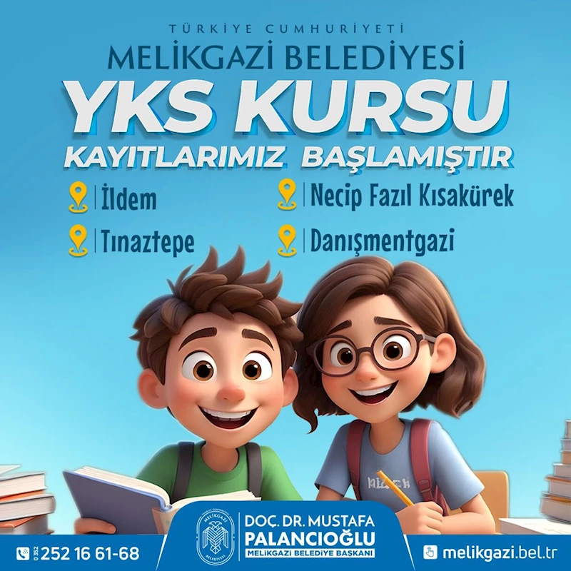 MELİKGAZİ BELEDİYESİ YKS KURSU KAYITLARI BAŞLADI