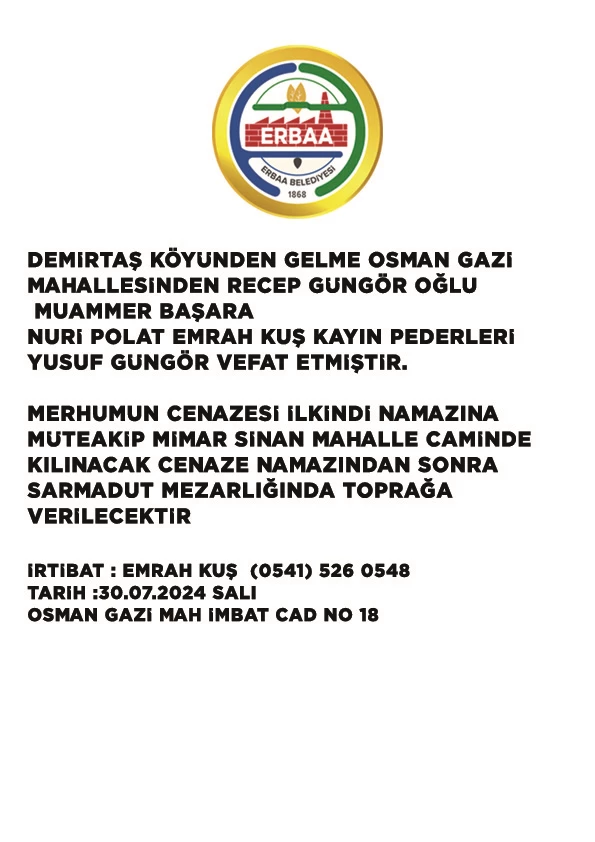 YUSUF GÜNGÖR 30.07.2024 SALI