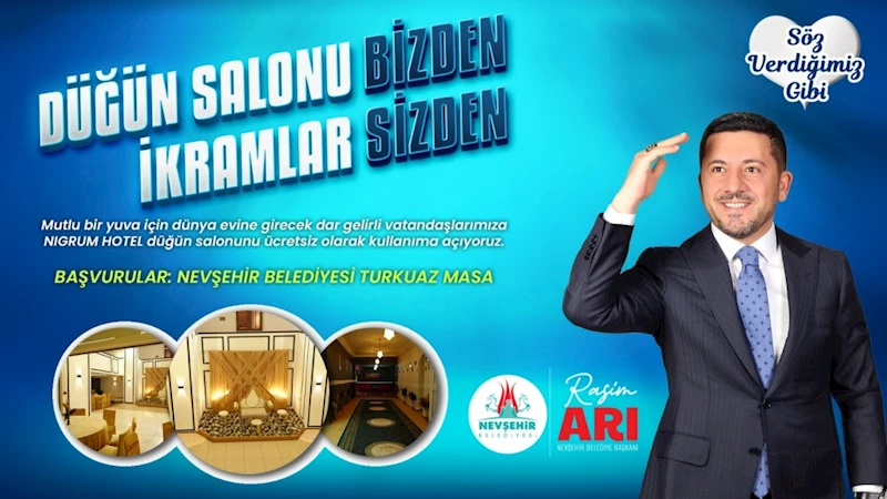 Evlenecek Gençlere Düğün Salonu Ücretsiz