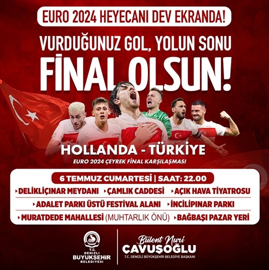 Büyükşehir’den çeyrek finale özel 7 dev ekran