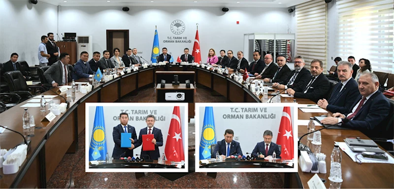 TARIM VE ORMAN BAKANI YUMAKLI, KAZAKİSTAN TARIM BAKANI SAPAROV İLE BİR ARAYA GELDİ