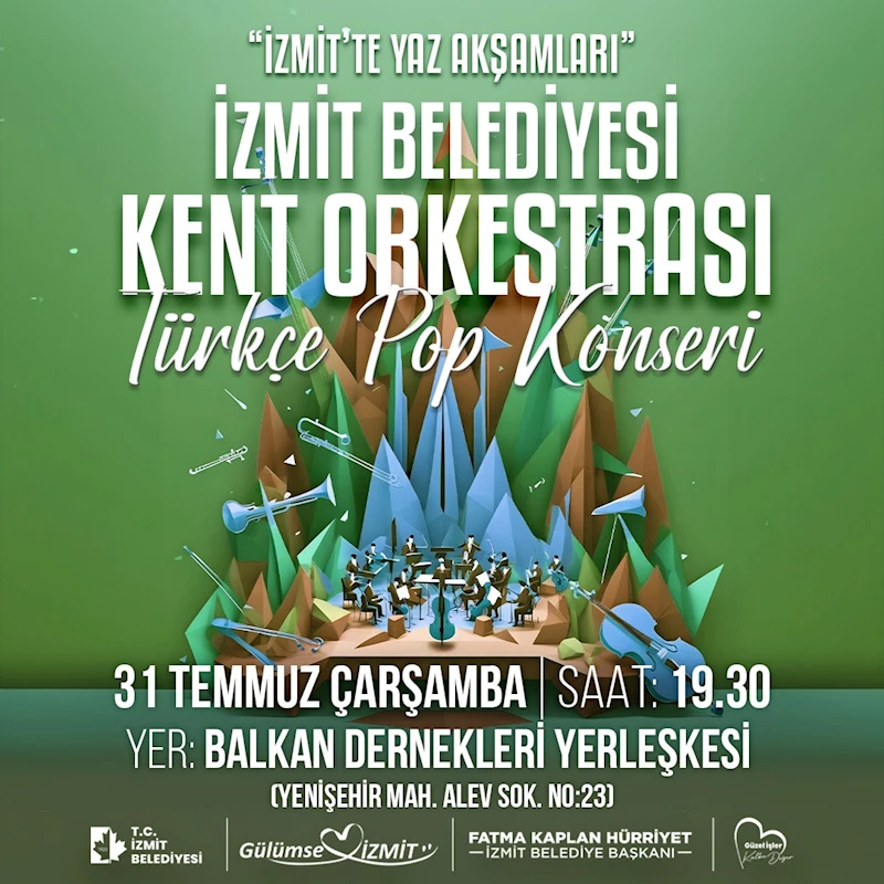 İZMİT’TE YAZ AKŞAMLARI TÜRKÇE POP KONSERİ İLE DEVAM EDECEK