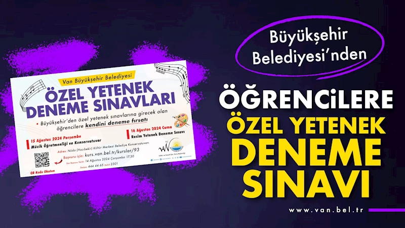 Büyükşehir Belediyesi’nden Öğrencilere Özel Yetenek Deneme Sınavı