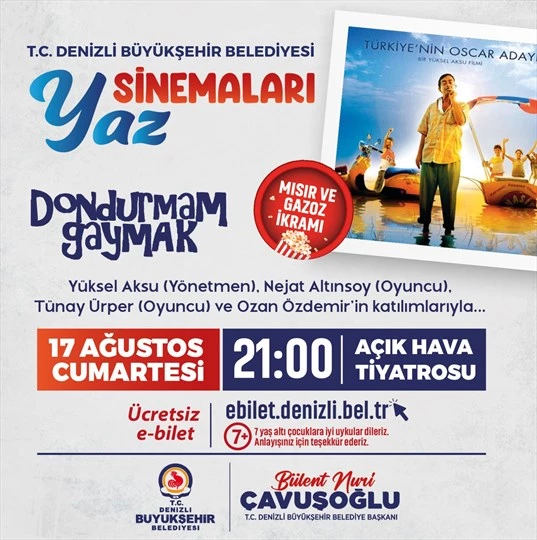 Denizli’de Açıkhava sinema günleri başlıyor