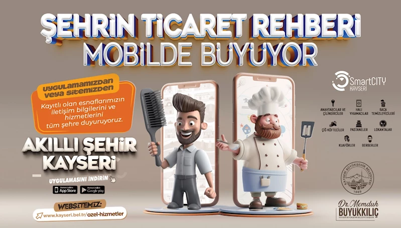 Başkan Büyükkılıç: “Şehrin Ticaret Rehberi Mobilde Büyüyor”