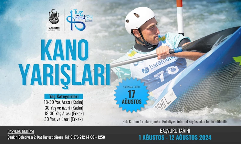 Tatlıçay Kano Yarışları 17 Ağustos’ta