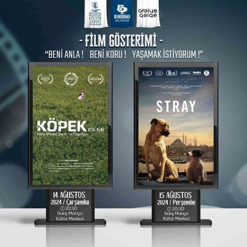 Bandırma Belediyesi ve Atölye Agâh iş birliğiyle, hayvanları anlama ve koruma temalarını işleyen özel bir film gösterimi serisi sizleri bekliyor