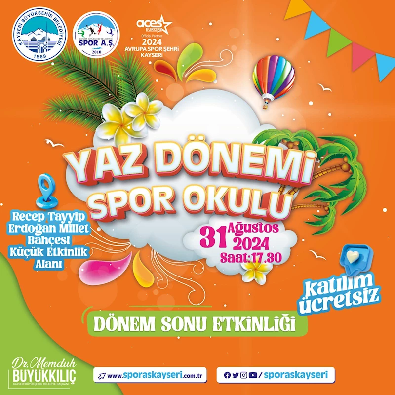 Büyükşehir Spor A.Ş’den Yaz Dönemi Spor Okulları Dönem Sonu Etkinliği