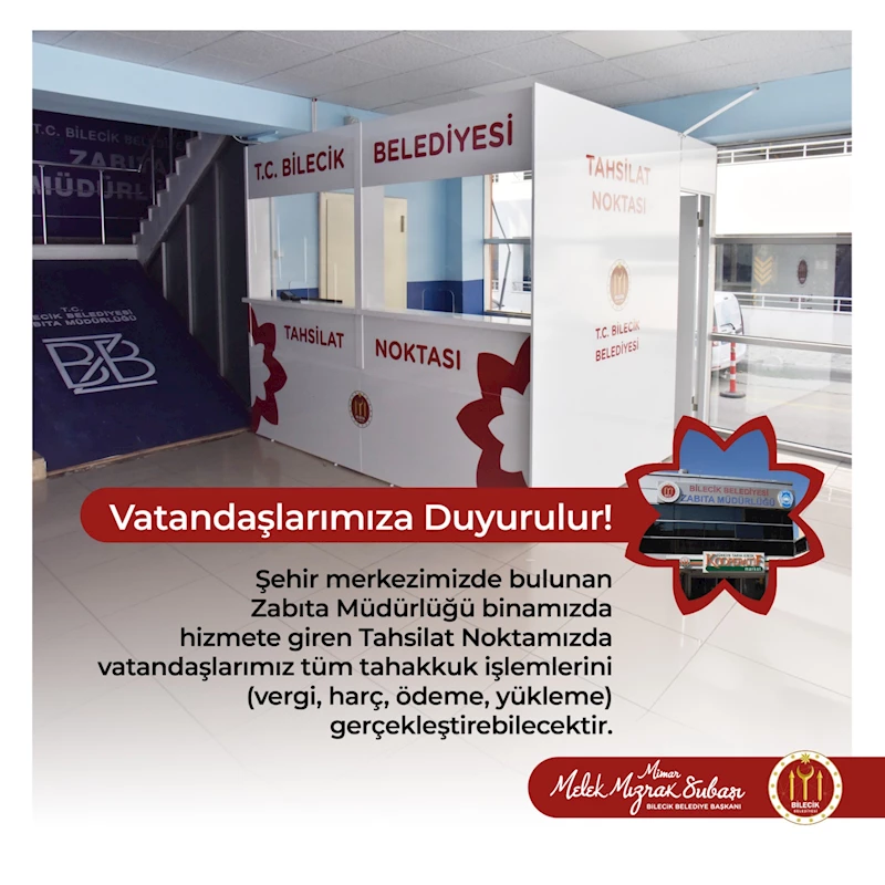KOLAY ÖDEME YAPABİLMEK İÇİN ŞEHİR MERKEZİNDE TAHSİLAT NOKTASI YAPILDI