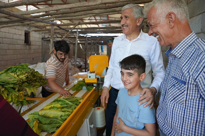 BAŞKAN HALLAÇ, HASAT YAPAN ÇİFTÇİLERİ ZİYARET ETTİ