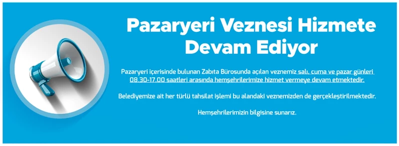 Pazaryeri Veznesi Hizmete Devam Ediyor