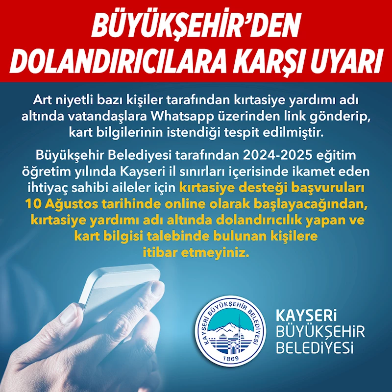 Büyükşehir’den “Dolandırıcılık” Uyarısı