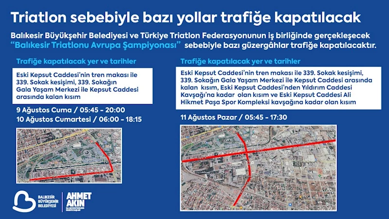 Triatlon sebebiyle bazı yollar trafiğe kapatılacak