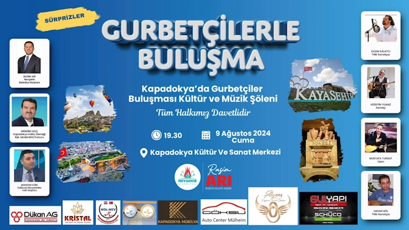Gurbetçilerle Buluşma Programı 9 Ağustos Cuma Akşamı Yapılacak