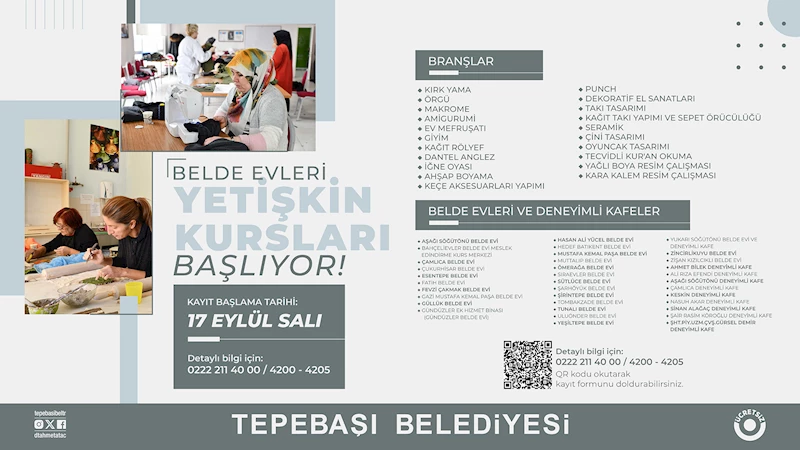 YETİŞKİN KURSLARI 35 NOKTADA BAŞLIYOR