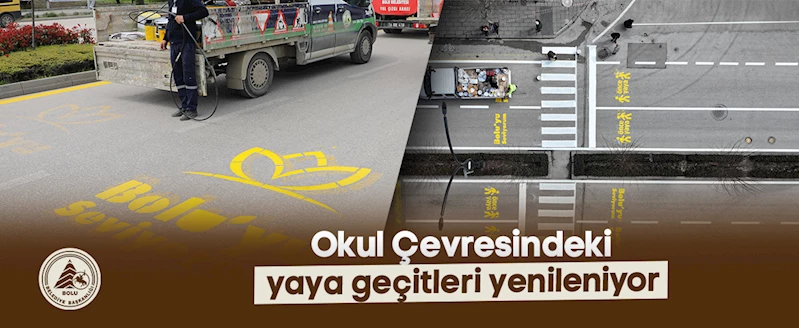 Okul çevresindeki yaya geçitleri yenileniyor