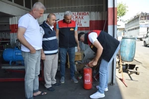 Sanayi sitelerinde yangınları önlemek için denetim yapılıyor