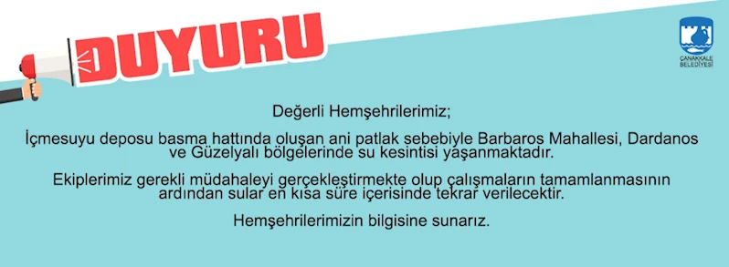 Su Kesintisi Duyurusu