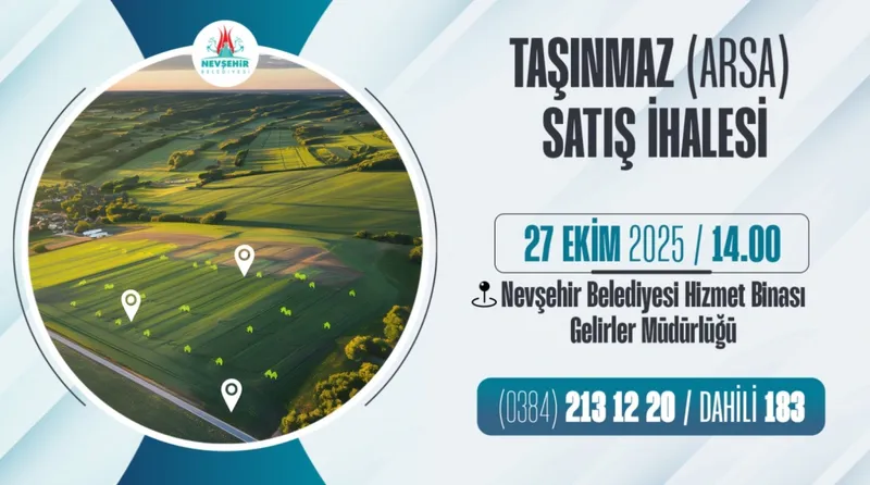 Nevşehir Belediyesi 2 Taşınmaz İçin 27 Ekim