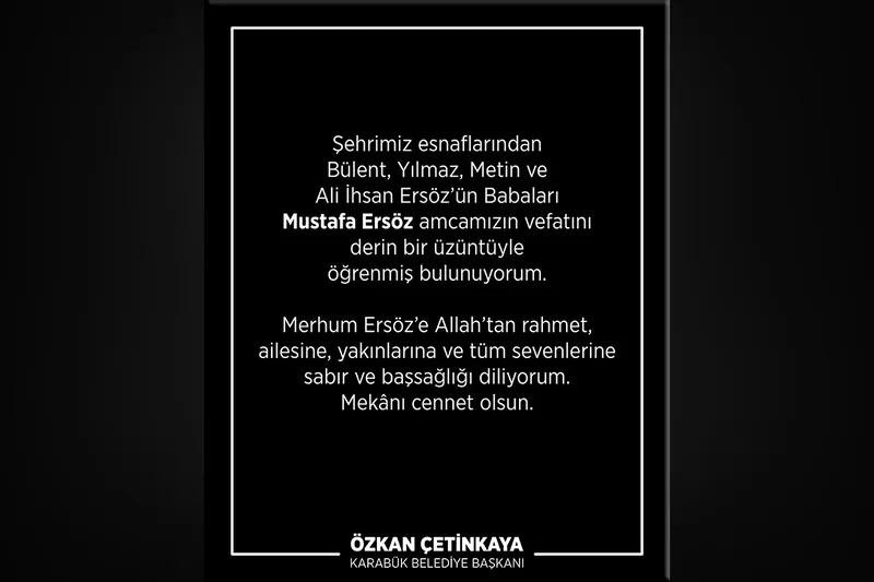 Karabük Belediye Başkanı Çetinkaya, Mustafa Ersöz
