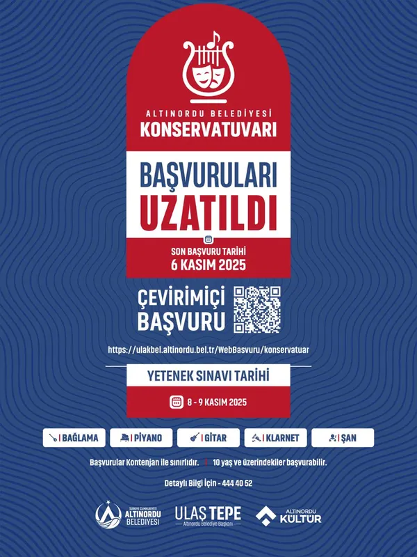Altınordu Belediyesi Konservatuvarı Başvuruları 6 Kasım