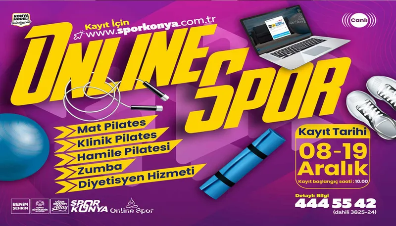 Konya Büyükşehir Belediyesi Online Spor Eğitimlerinde 15. Dönem Kayıtları Başlıyor
