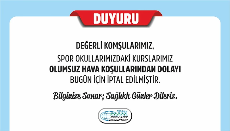 11.02.2025 Spor Okulları Duyurusu