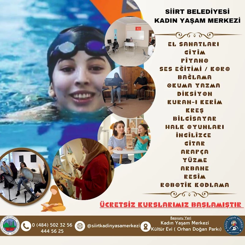 SİİRT BELEDİYESİNDE ÜCRETSİZ KURSLAR 3 MART’TA BAŞLIYOR