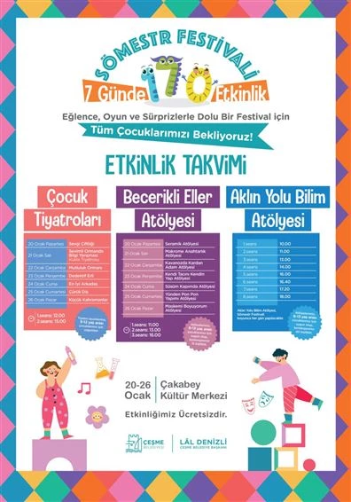 Çeşme Belediyesi’nden çocuklara renkli Sömestr Festivali!