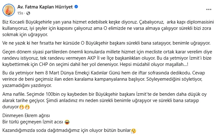 HÜRRİYET’TEN SERT AÇIKLAMA “DİNMEYEN EKREM AĞRISI, GEÇMEYEN İZMİT ACISI”