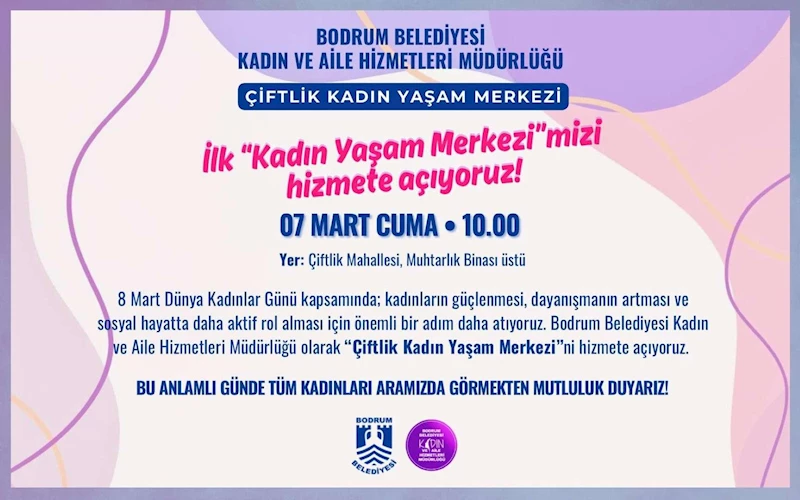 BELEDİYENİN İLK KADIN YAŞAM MERKEZİ AÇILIYOR