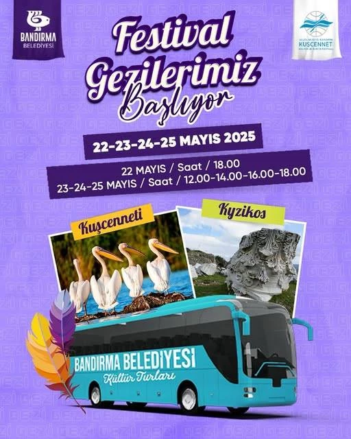 34.Uluslararası Bandırma Kuşcenneti Kültür ve Turizm Festivali Kültür Gezileri Başlıyor!