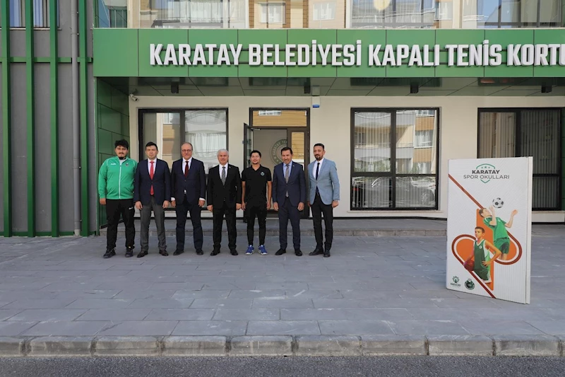 VALİ AKIN, KAYMAKAM AYHAN VE BAŞKAN KILCA KARATAY TENİS KORTU’NU ZİYARET ETTİ