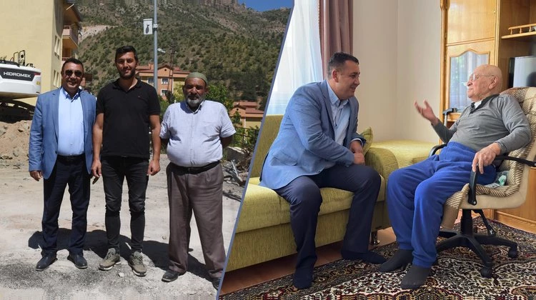 BAŞKANIMIZ, YOL GENİŞLETME VE TAŞ DUVAR ÇALIŞMALARINI YERİNDE İNCELEDİ, ZİYARETTE BULUNDU