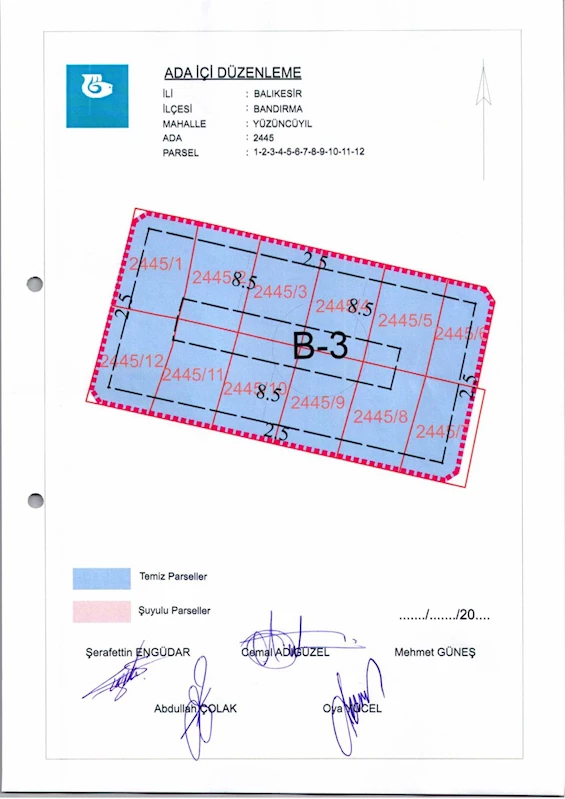 100. Yıl Mh. 2445 Ada İçi Düzenlemesi