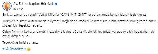 FATMA BAŞKAN’DAN VEDAT MİLOR’A SICAK DAVET