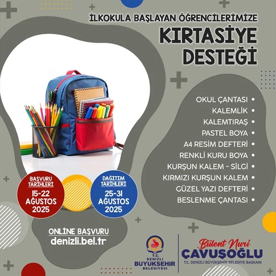 Denizli Büyükşehir’den minik yüreklerin eğitim yolculuğuna destek