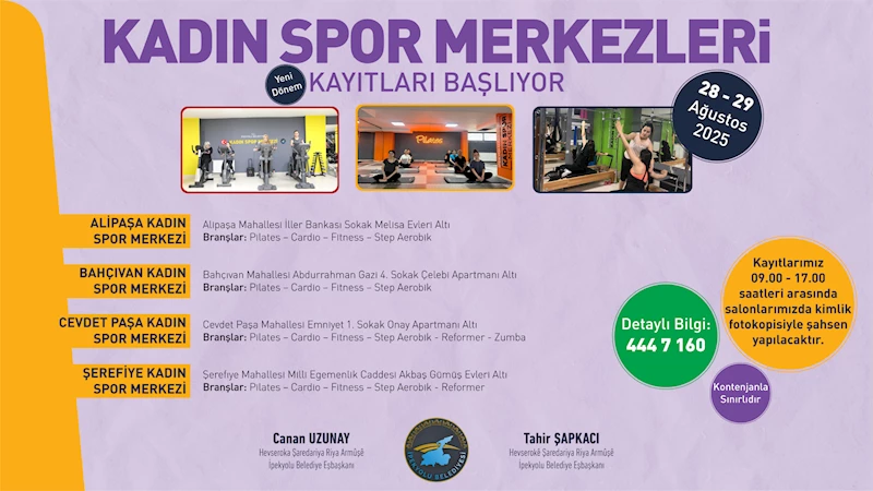 Kadın Spor Merkezlerinde Yeni Dönem Kayıtları Başlıyor