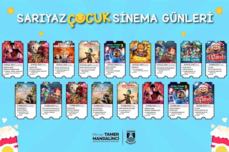 BODRUM BELEDİYESİNDEN ÇOCUKLARA SİNEMA GÜNLERİ