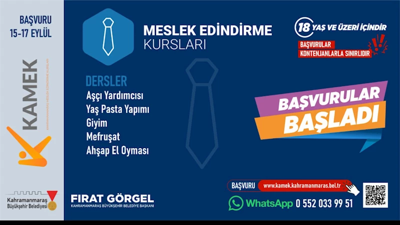 KAMEK’le Herkes İçin Eğitim; Yeni Dönem Kurs Kayıtları Başladı