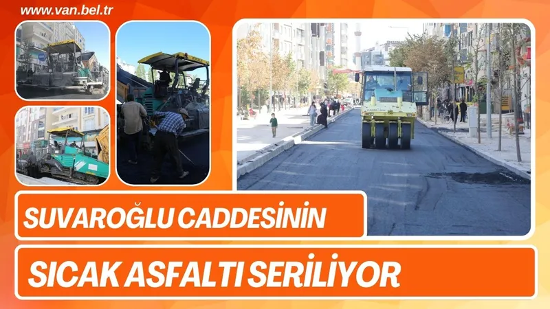 SUVAROĞLU CADDESİNİN SICAK ASFALTI SERİLİYOR